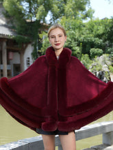 Elegant Winter Faux Fur Poncho Wrap